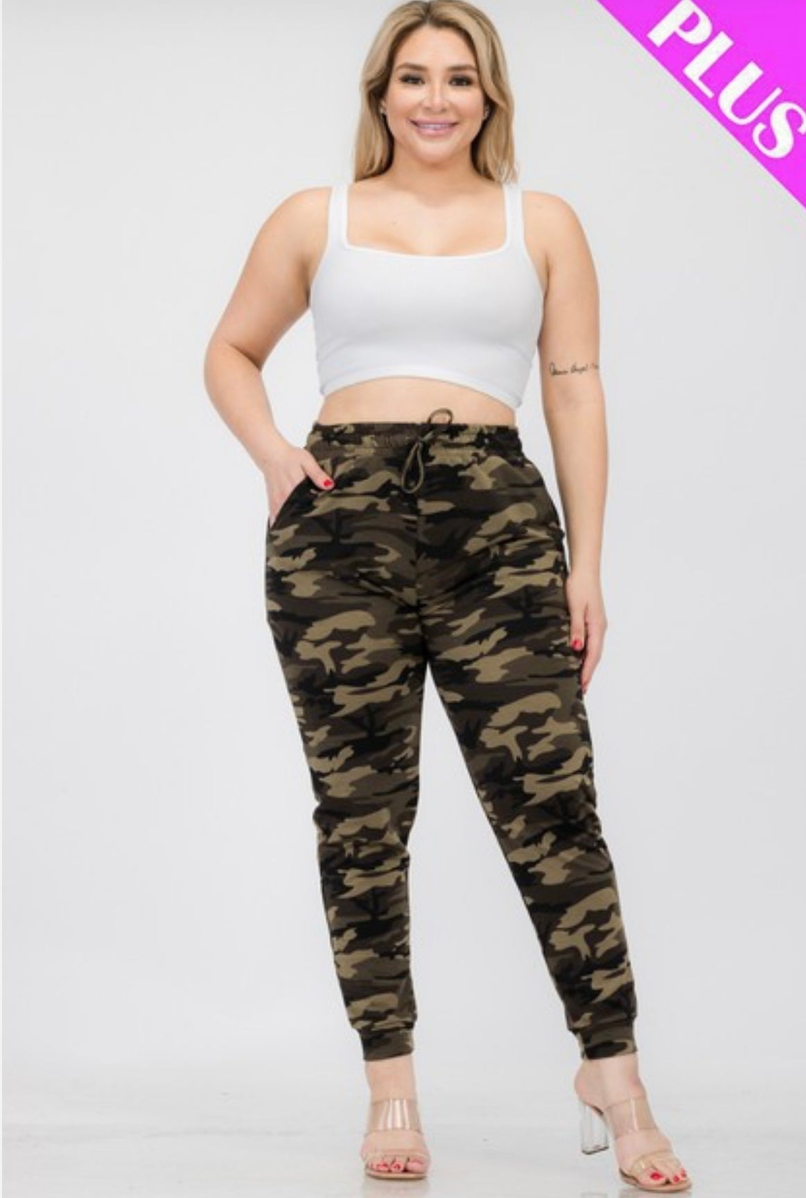 PLUS FRENCH TERRY CAMO JOGGERS