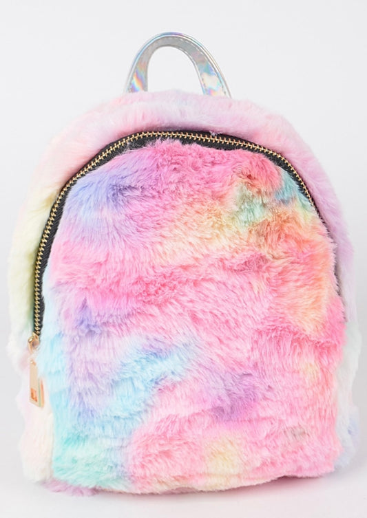 DYE EFFECT FAUX FUR BACKPACK