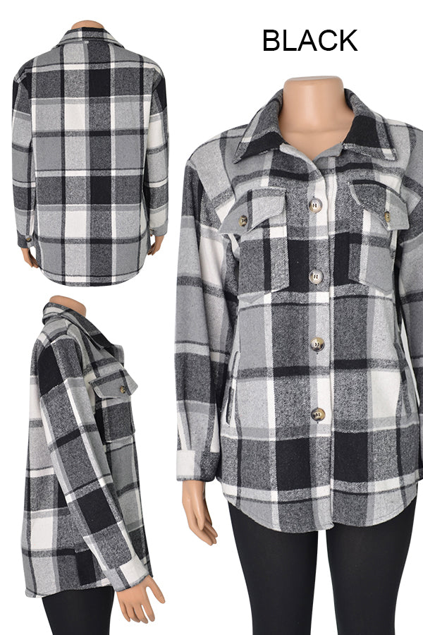 PLAID FLANNEL SHACKET