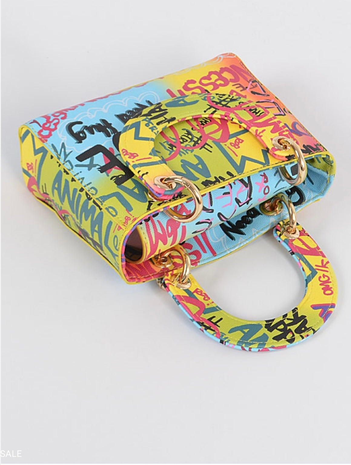 MULTICOLOR GRAFFITI HANDLE CLUTCH