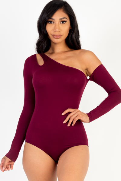 ONE SHOULDER CUT OUT BODYSUIT